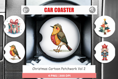 Christmas Cartoon Patchwork Car Coaster Product Image 1