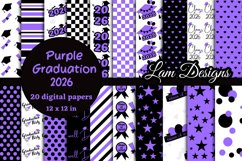 Graduation 2026 purple digital papers Product Image 1