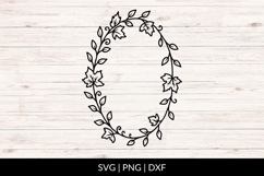 Hand Drawn Oval Fall Leaves Border SVG Product Image 1