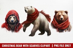 Christmas Bear With Scarves Clipart Product Image 1