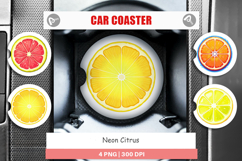 Car Coaster Neon Citrus Product Image 1