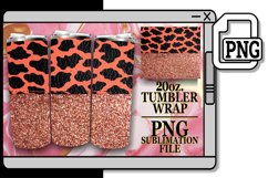 Sparkling Leopard &amp; Floral Tumbler Wraps - 20oz Product Image 1