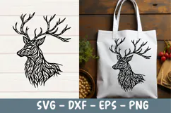Deer Head SVG PNG, Deer antlers, Cricut, Silhouette cut file Product Image 2