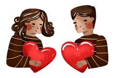 Girlfriend and Boyfriend in Love Valentine Day Illustration Product Image 1