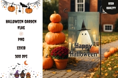 Halloween Ghost Garden Flag, Happy Halloween Garden Flag PNG Product Image 1
