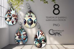 Vintage Christmas | 8 Teardrop earring Sublimation designs Product Image 1