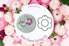 Retro Flower Earring Laser Cut File- SVG FILE Product Image 1