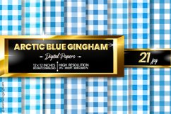 Arctic Blue Gingham Digital Papers 21 Variations Product Image 1
