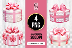 Pink Gift Box Clipart Sublimation PNG Product Image 1