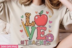 Love #Teacher PNG, Mardi Gras Sublimation PNG Product Image 2