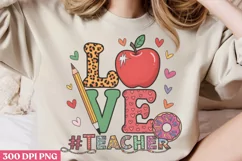 Love #Teacher PNG, Mardi Gras Sublimation PNG Product Image 2