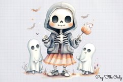 Pastel Halloween Skeleton Clipart Bundle PNG Product Image 2