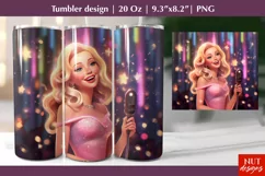 Pin up girl tumbler wrap Glamorous woman Singer girl vintage Product Image 1