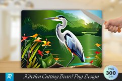 Heron Cutting Board Sublimation Design Product Image 1