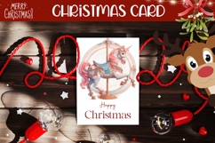 Cartoon Christmas Horse Greeting Card Design Product Image 1