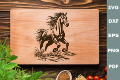 Horse Design, Cutting board SVG, Laser cut, Cricut Product Image 2