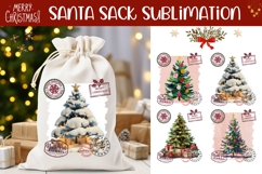 Colorful Christmas Tree Santa Sack, Winter Sublimation Product Image 1