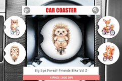Big Eye Forest Friends Bike Car Coaster Product Image 1