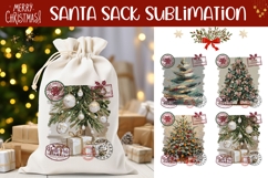 Boho Christmas Tree Santa Sack, Winter Sublimation Designs Product Image 1