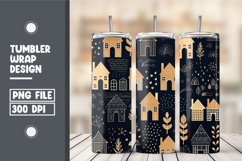 3D Home Pattern Tumbler Wrap Design Product Image 1