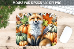 Fox Mouse pad Sublimation - Thanksgiving Animal PNG Design Product Image 1