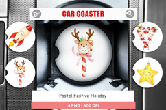 Car Coaster Pastel Holiday Festive Product Image 1