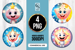 Cute Star Clipart Sublimation PNG Product Image 1