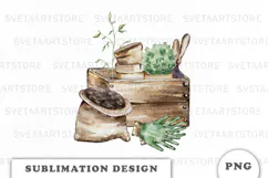 Watercolor Garden sublimation PNG Product Image 1