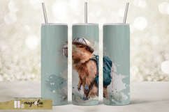 watercolor CAPYBARA with a backpack|camping Tumbler wrap png Product Image 1