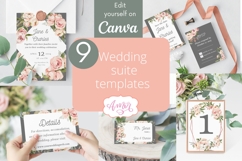 Floral Wedding Canva Templates Bundle, Botanical invitation Product Image 1