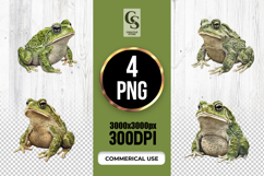 Watercolor Toad Illustration Clipart Sublimation PNG Product Image 1