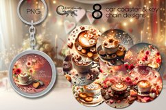 Coffee is my love | Car coaster &amp; key chain sublimation Product Image 1