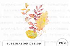 Watercolor Autumn Bouquet png Product Image 1