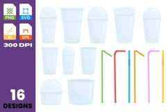 Plastic Cup And Straw Clipart Product Image 1