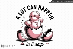 Easter Chick Hatching Illustration Sublimation PNG Product Image 1