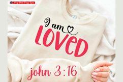 I am loved john 3:16 Valentine Sleeve SVG Product Image 1
