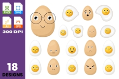 Cute Egg Clipart Sticker Set Product Image 1