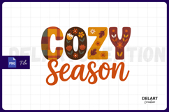 Cozy Season PNG, Fall Autumn Pumpkin PNG Design Product Image 1