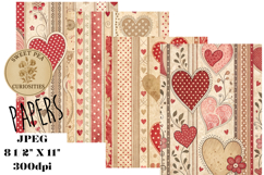 Valentine, Hearts, Papers, Junk Journal Product Image 1