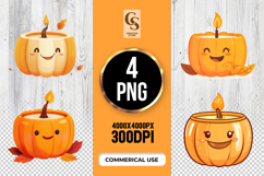 Cute Pumpkin Candle Sublimation PNG Product Image 1