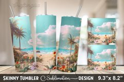 Summer 20 oz Skinny Tumbler Sublimation Designs Product Image 2