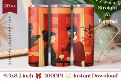 Christmas Tumbler Wrap Design, Love Tumbler Template Product Image 1