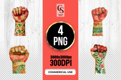 African Tribal Raised Fist Illustration Clipart PNG Product Image 1