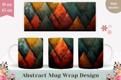 Abstract Mug Wrap Design, Rhombus Sublimation Mug Design Product Image 1
