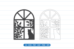 Cat and Bird Window Scene Laser Cut SVG Bundle Product Image 2