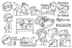 Pilates Clipart - Cute Sports Clip Art Coloring Product Image 1