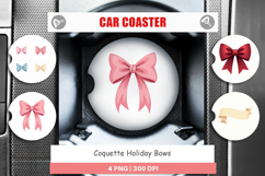 Coquette Holiday Bows Car Coaster Product Image 1