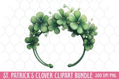St. Patrick&#039;s Day Clover Clipart, St Patricks Day Clipart Product Image 1