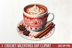 Crochet Valentines Day Clipart, Valentines Day Couplet Product Image 1