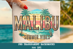Malibu California PNG, Vintage Surf Summer Vibes Sublimation Product Image 1